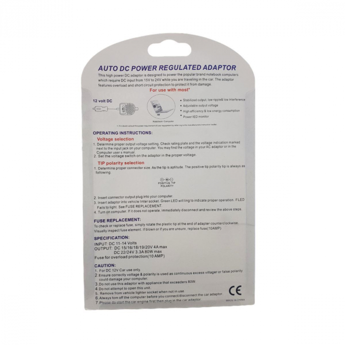Incarcator universal 80W, auto, cu adaptoare, EWDD8040, de alimentare laptop [4]