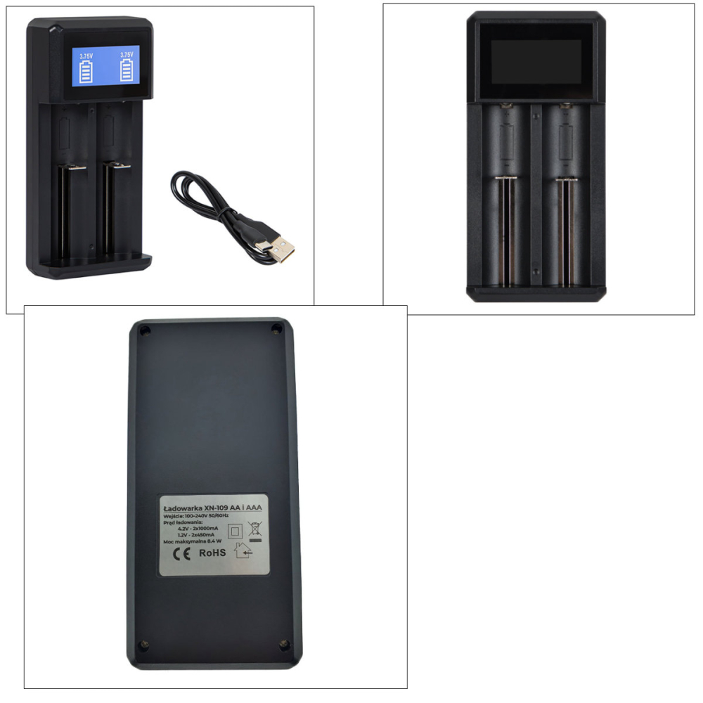Incarcator universal XN-109 pentru acumulatori 18650, AA si AAA - 2 sloturi cu afisaj LCD, alimentare USB-C, protectii multiple [5]