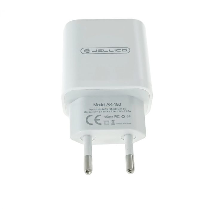 Incarcator USB Tip C la priza Euro, PD 20W, Jellico AK180 04227, Fast Charging, 100-240V, alb [3]