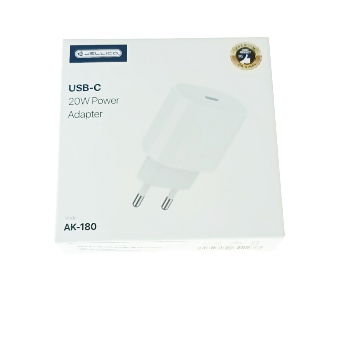 Incarcator USB Tip C la priza Euro, PD 20W, Jellico AK180 04227, Fast Charging, 100-240V, alb [6]