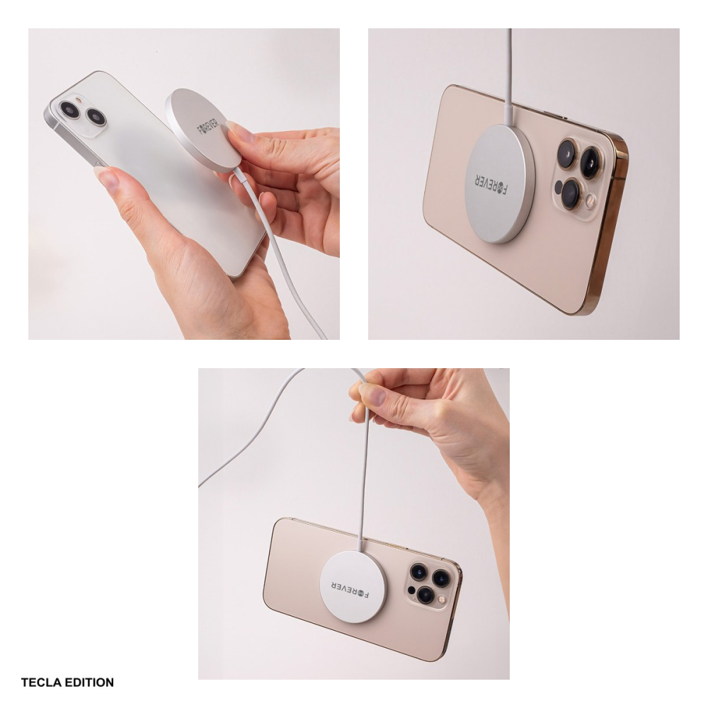 Incarcator wireless Forever MAWC-100, 15W, Fast Charge, Gri [7]