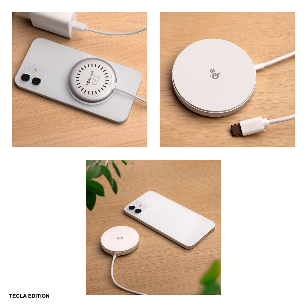 Incarcator wireless Forever MAWC-300, 15W, Fast Charge, Argintiu [5]