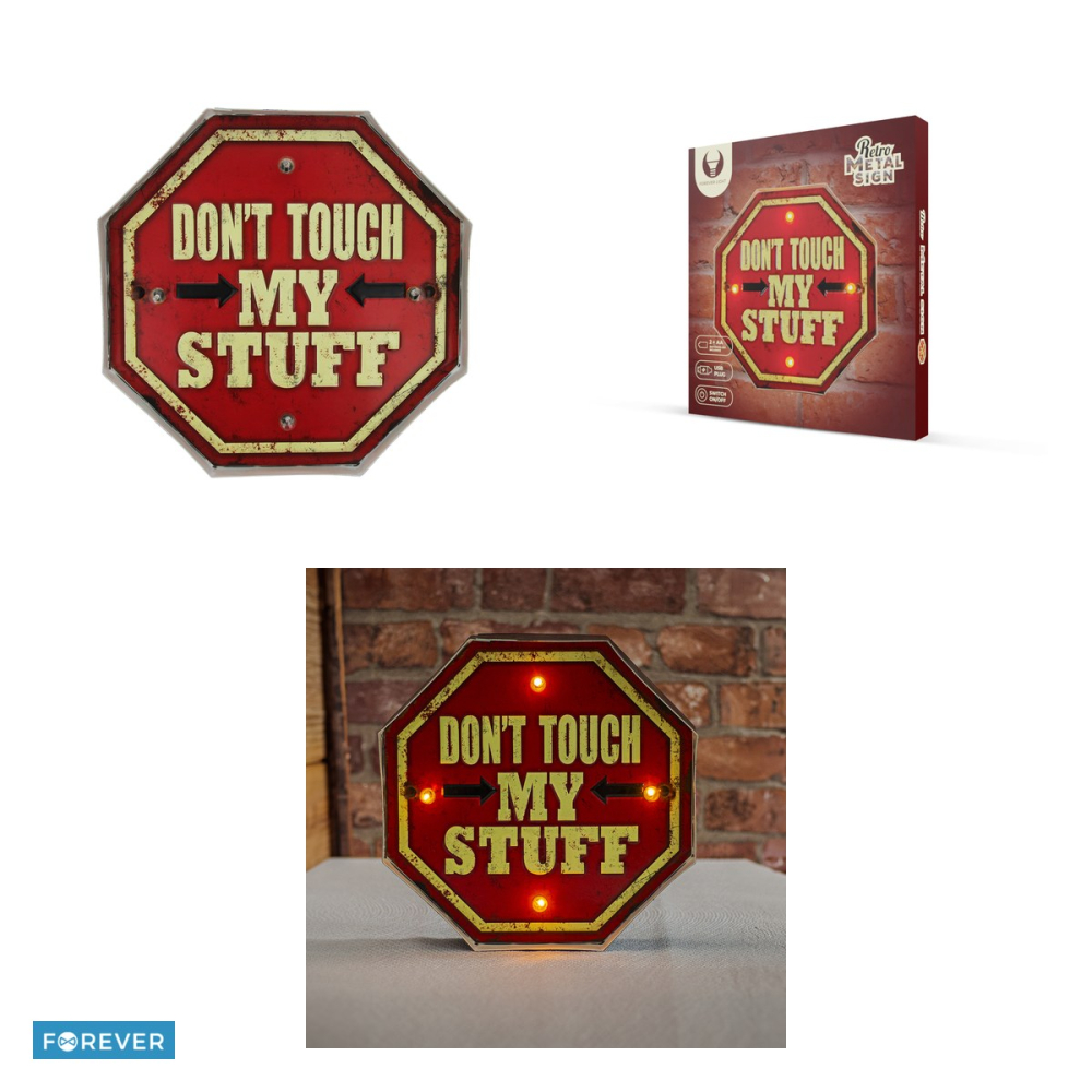 Indicator metalic Retro cu LED ''Don't Touch'', dimensiune 295 x 50 x 295mm, 4 lumini, alimentare USB 5V [4]