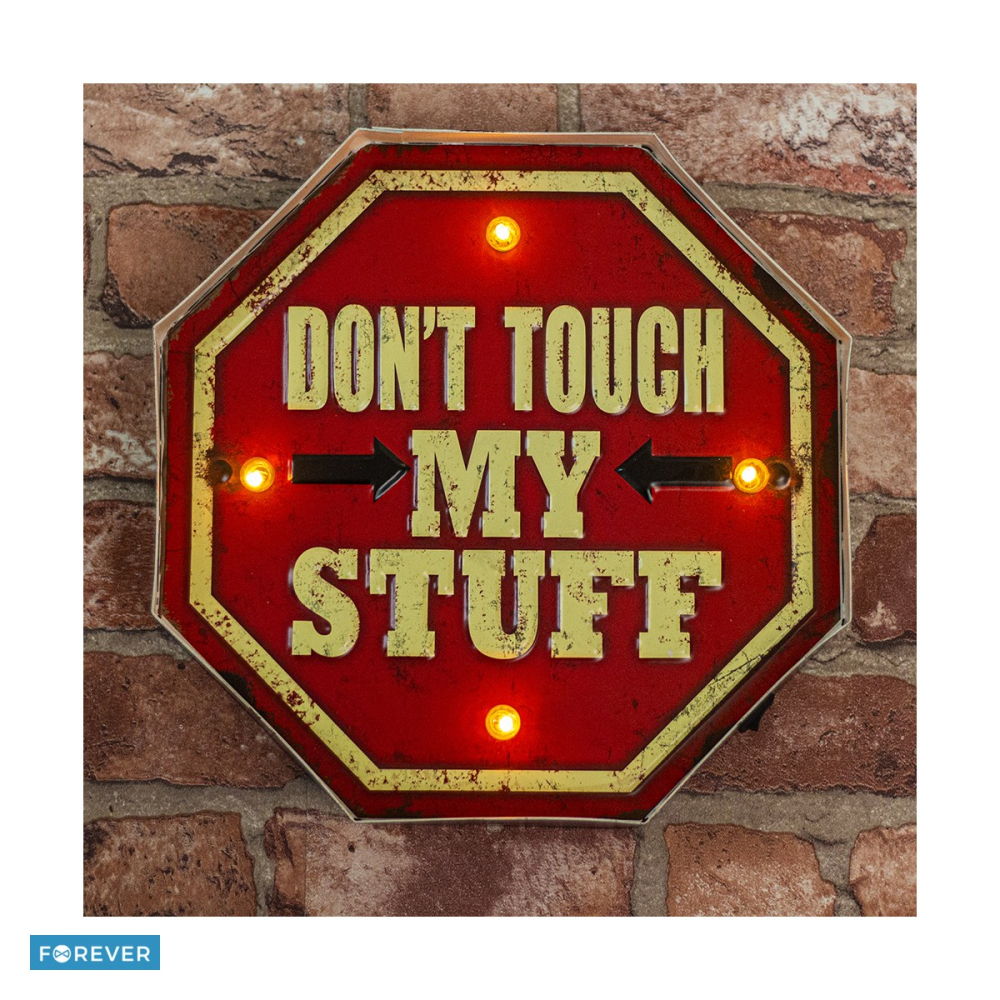 Indicator metalic Retro cu LED ''Don't Touch'', dimensiune 295 x 50 x 295mm, 4 lumini, alimentare USB 5V [5]