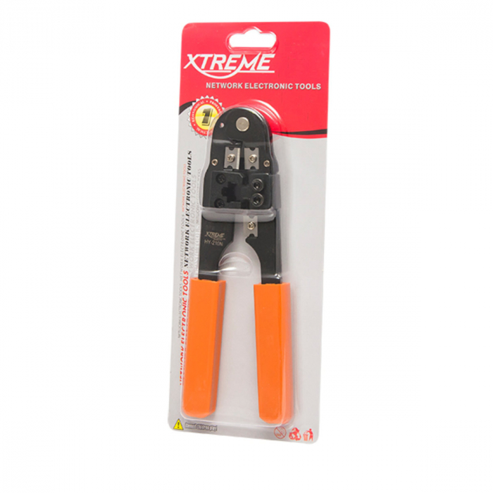 Cleste de sertizare pentru mufe 8p8c, Xtreme HY-210N 00594, portocaliu cu negru [4]