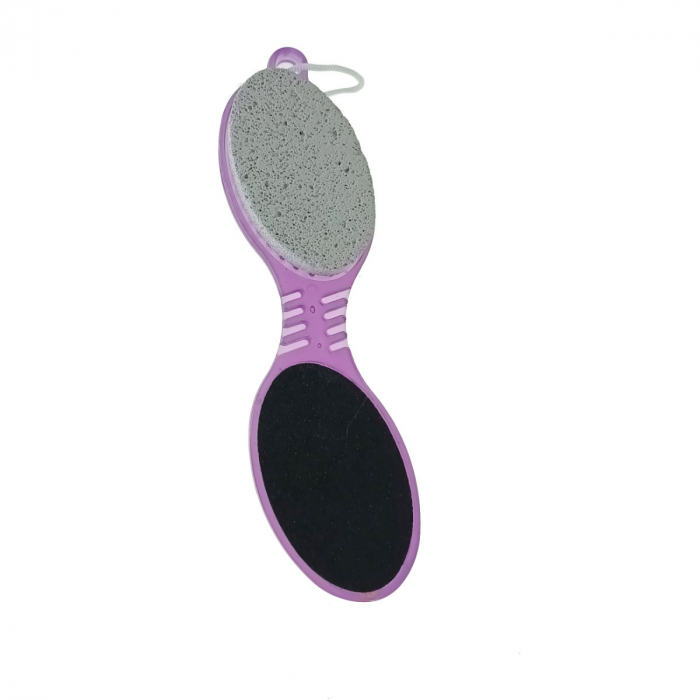 Instrument pentru pedichiura cu perie, piatra ponce, pila si pad de lustruire, 026-V22 25370, mov [5]