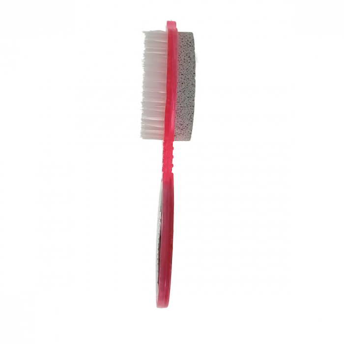 Instrument pentru pedichiura cu perie, piatra ponce, pila si pad de lustruire, 026-V22 25370, roz [2]