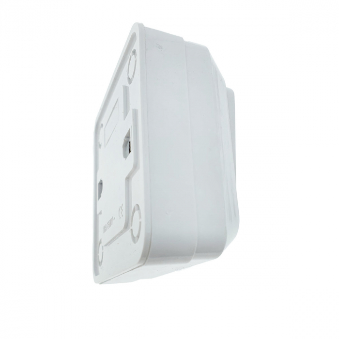 Intrerupator cu buton, aplicat, cu rama, 70 x 70 x 32mm, alb [3]