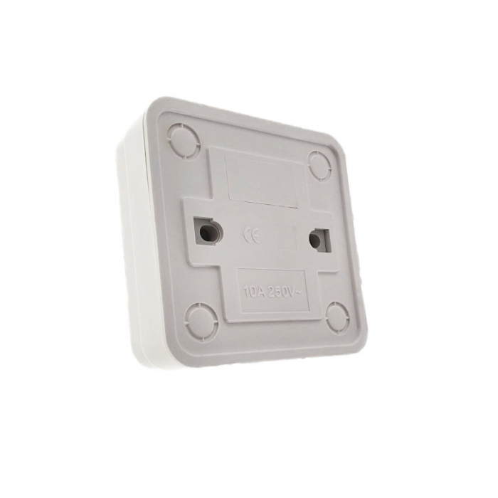 Intrerupator simplu cu indicator luminos, FE-40446, montaj aplicat, 10A 250V, 70x70x36mm, alb [4]