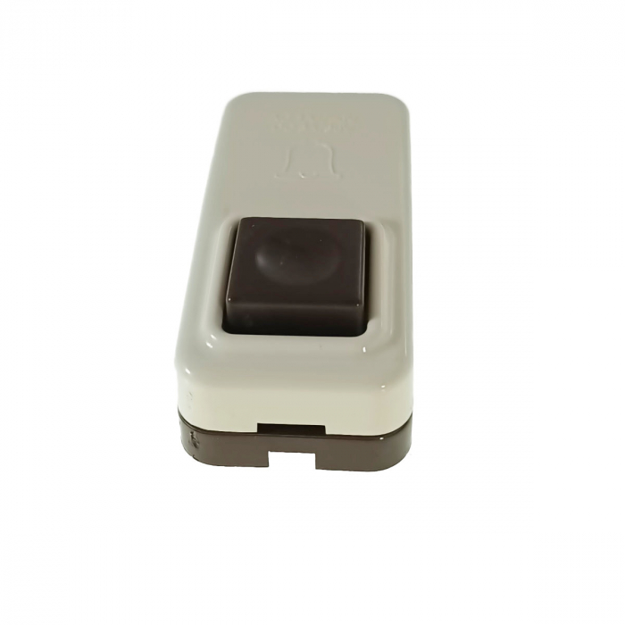 Intrerupator cu buton pentru sonerie, 3A, din plastic, bej [2]