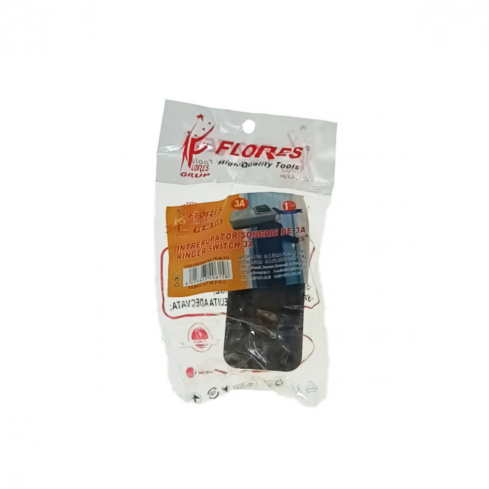 Intrerupator cu buton pentru sonerie, 3A, din plastic, bej [5]
