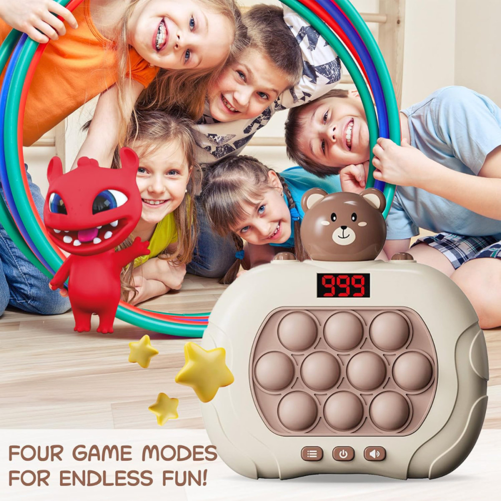 Joc Educational Portabil Maxlife MXPS-200 Pop It cu 6 Moduri, Display LCD si Design Ursulet, pentru Dezvoltarea Memoriei si a Coordonarii [6]