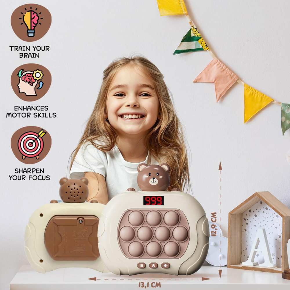 Joc Educational Portabil Maxlife MXPS-200 Pop It cu 6 Moduri, Display LCD si Design Ursulet, pentru Dezvoltarea Memoriei si a Coordonarii [7]