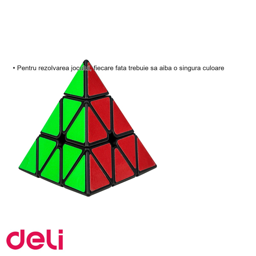 Joc magic piramida colorata Deli, puzzle creativ cu 5 fete si 5 culori, pentru copii si adulti [3]