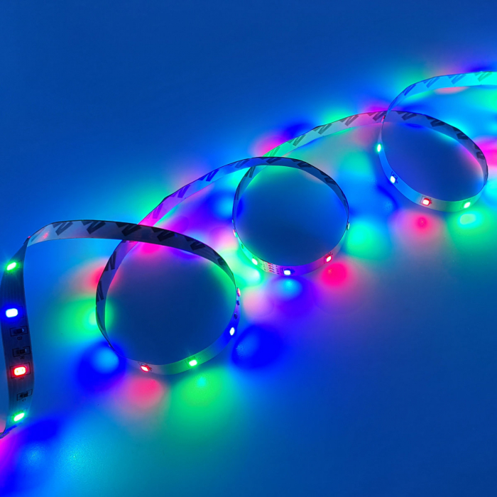 Kit banda Led RGB 3528 SMD, 5m, 60 led/m, 4.8W/m, cu telecomanda, controller si alimentator 12V 2A [4]