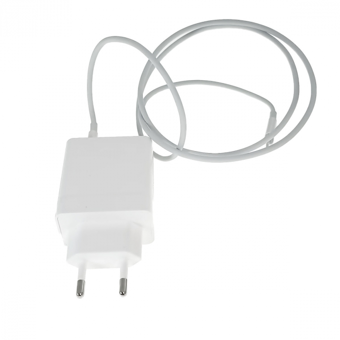 Kit incarcator retea QC 3.0 PD 3.4A, 2 porturi USB-C si USB, cu cablu USB-C tata la tip lightning, 18W, lungime 1m, alb [2]