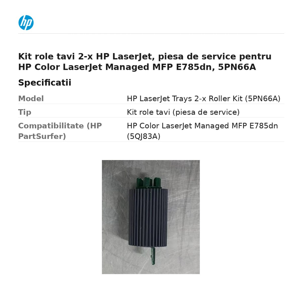 Kit role tavi 2-x HP LaserJet, piesa de service pentru HP Color LaserJet Managed MFP E785dn, 5PN66A [3]