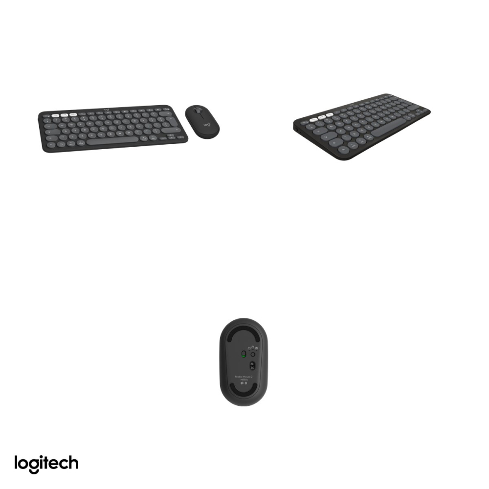 Kit tastatura si mouse Bluetooth Logitech Pebble 2 Combo for Mac, tastatura slim K380s for Mac, mouse M350s silentios, Easy-Switch, layout US International, grafit, 920-012244 [4]