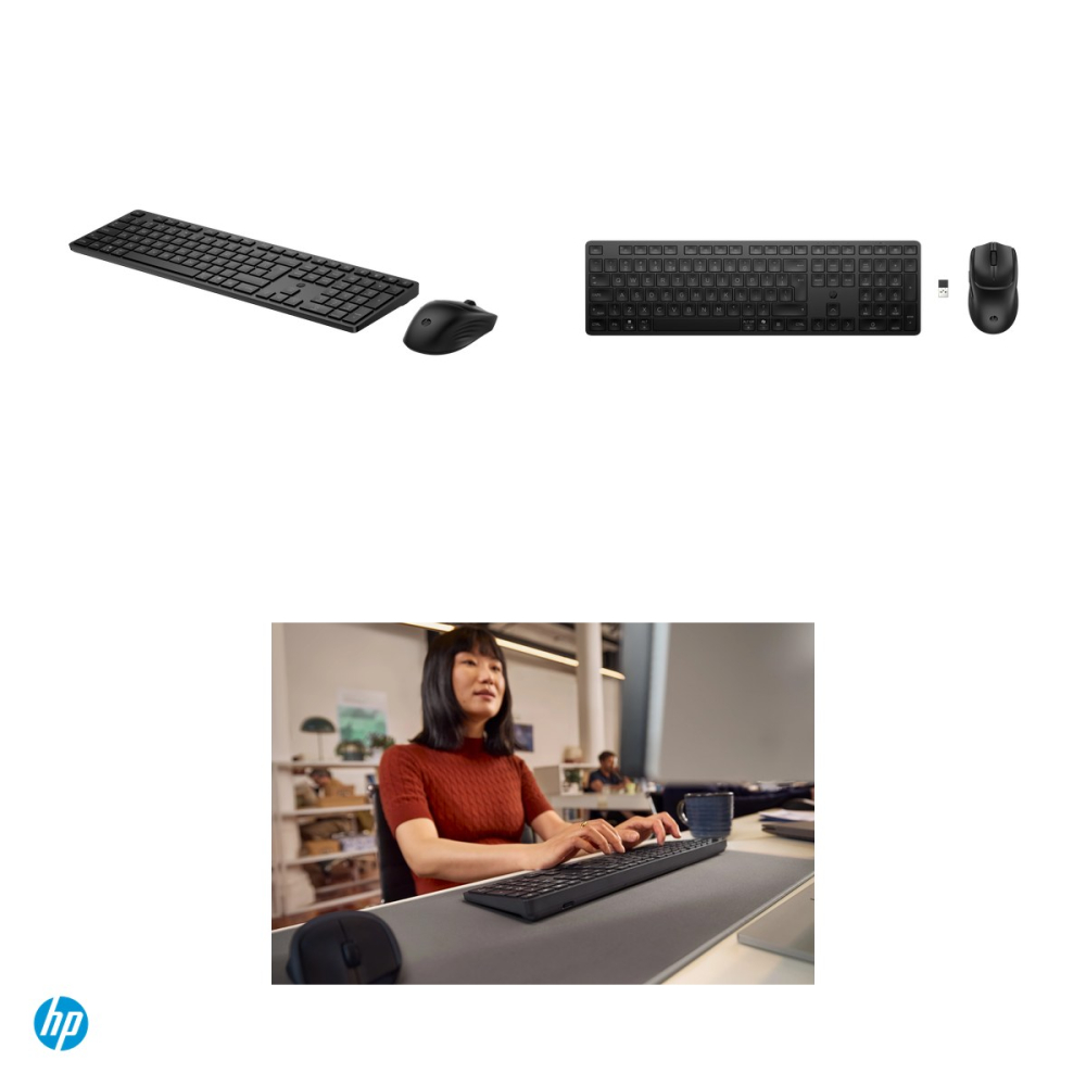 Kit tastatura si mouse wireless HP 495C Multi-Device Dual-Mode, 2.4 GHz si Bluetooth, 3 dispozitive, taste silentioase, tasta Copilot, layout US International ISO, negru, BE1Q0UT [4]