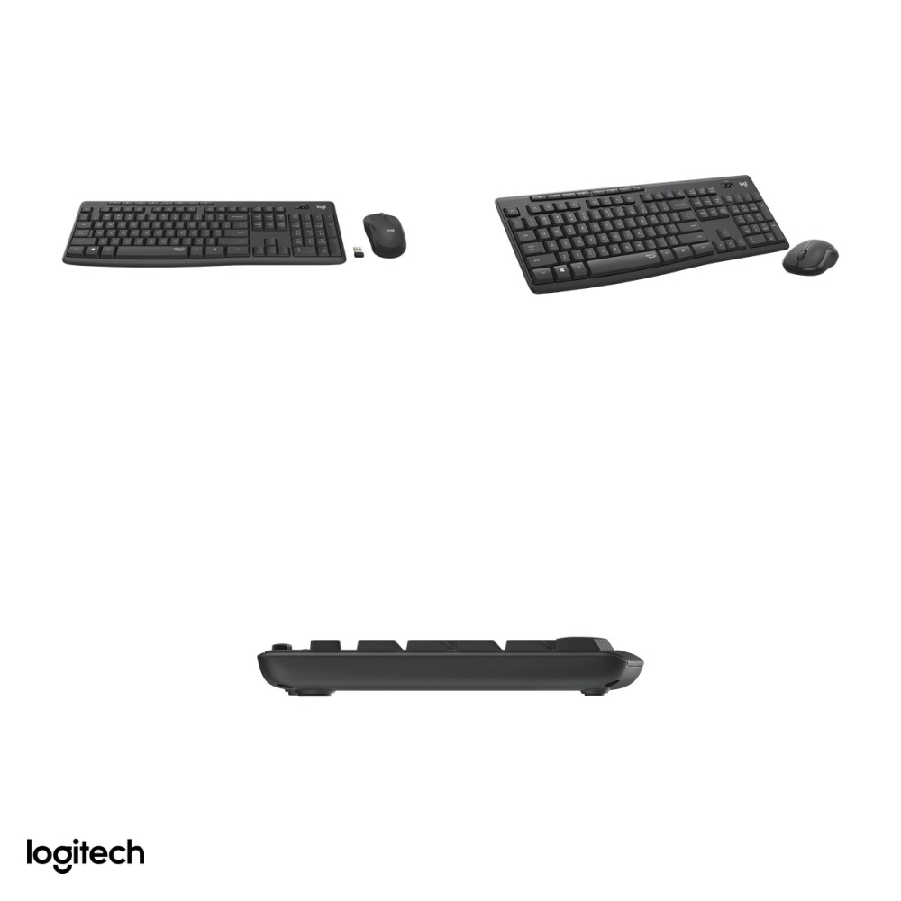 Kit tastatura si mouse wireless Logitech MK295 Silent, 2.4 GHz cu receptor USB nano, taste si clickuri silentioase SilentTouch, rezistenta la stropire, layout US International, grafit, 920-009800 [4]