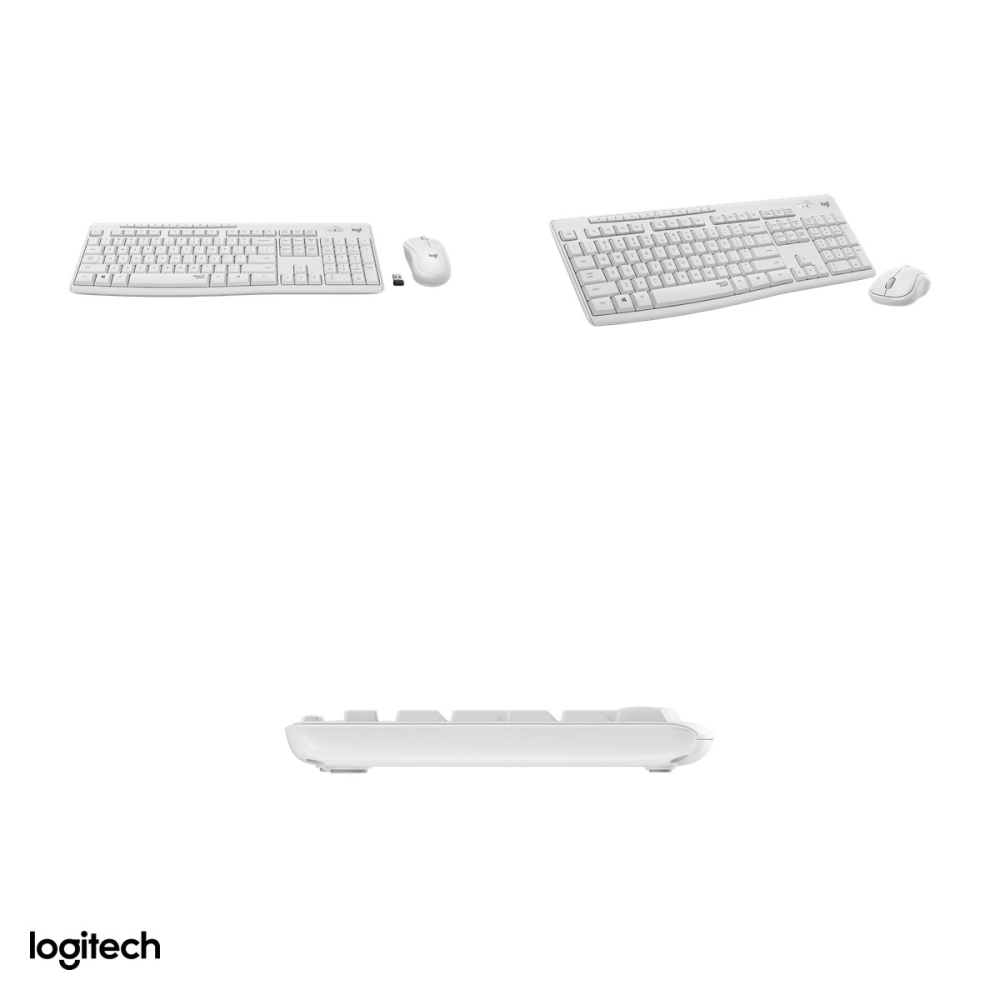 Kit tastatura si mouse wireless Logitech MK295 Silent, 2.4 GHz cu receptor USB nano, taste si clickuri silentioase SilentTouch, rezistenta la stropire, layout US International, alb-crem, 920-009824 [4]