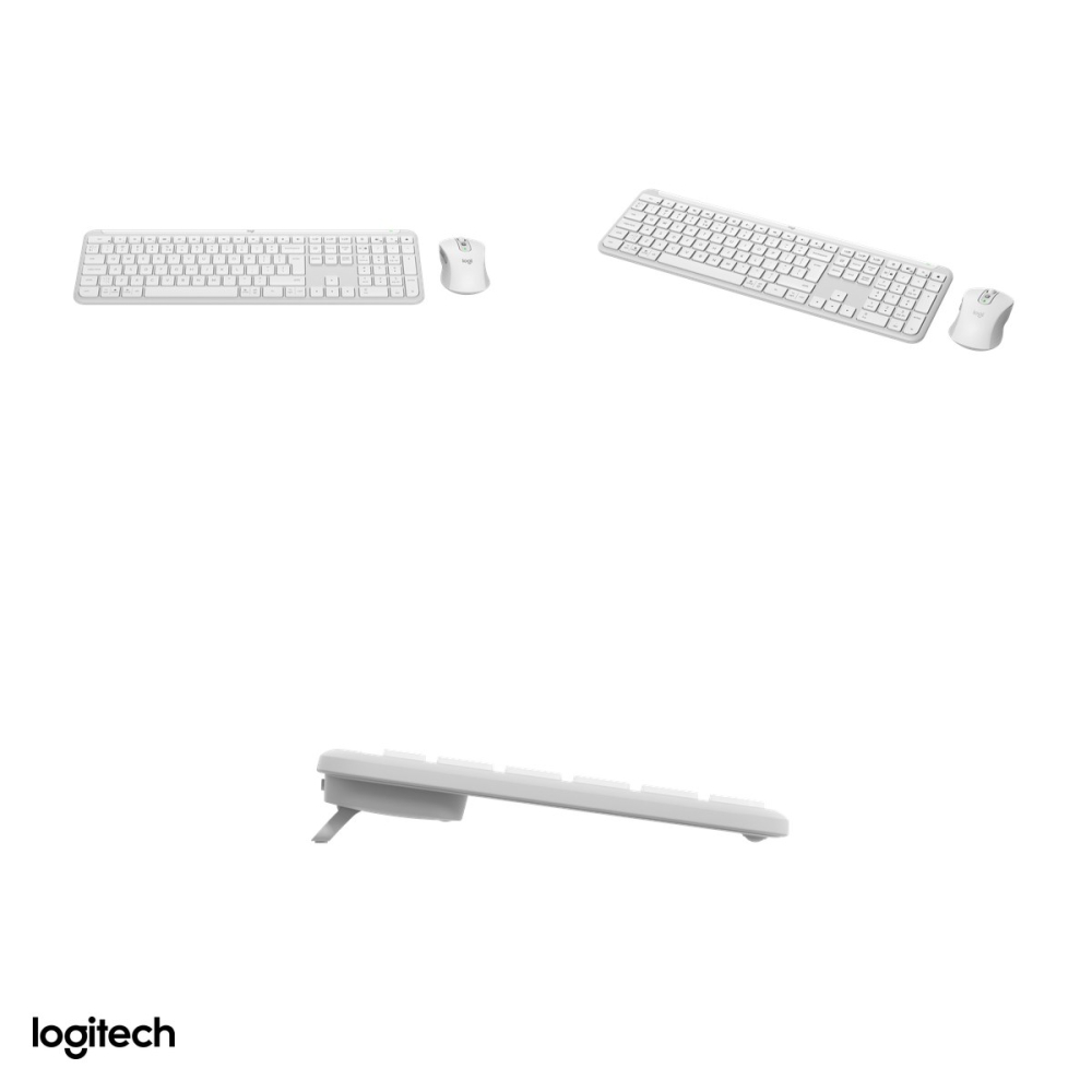 Kit tastatura si mouse wireless Logitech Signature Slim Combo MK950, Logi Bolt si Bluetooth, tastatura slim, mouse M750 silentios, Easy-Switch, layout US International, alb-crem, 920-012491 [4]