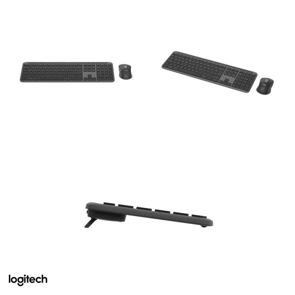 Kit tastatura si mouse wireless Logitech Signature Slim Combo MK950, Logi Bolt si Bluetooth, tastatura slim, mouse M750 silentios, Easy-Switch, layout US International, grafit, 920-012490 [4]
