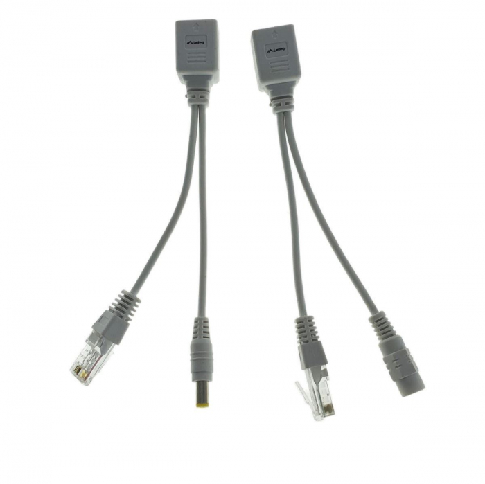 Cablu UTP pasiv cu injector PoE, Lanberg 42148, energie si transfer de date, alb , contine 2 adaptoare cu cablu de lungime 10cm [4]