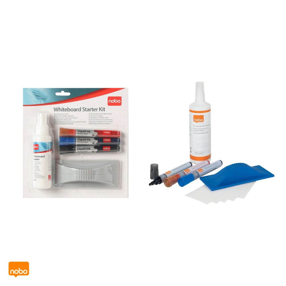 Kit whiteboard Nobo cu 3 markere, burete magnetic cu rezerva si spray de curatare 125 ml [4]