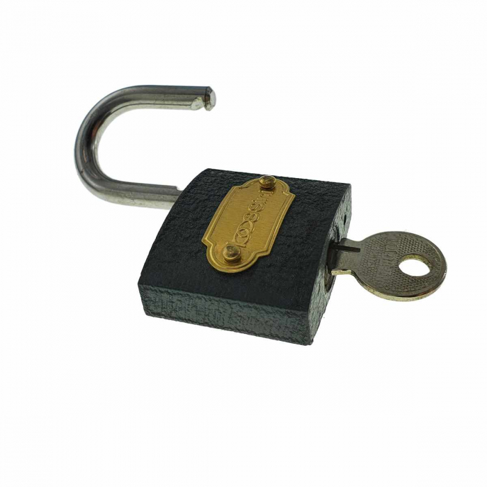 Lacat Bossini 11408, 3 chei incluse, inchidere automata prin apasare, culoare neagra [3]