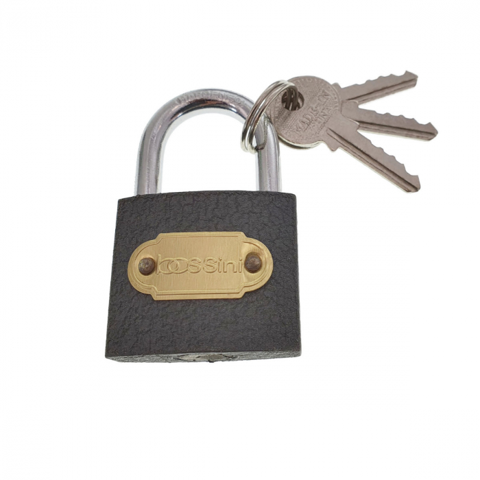 Lacat Bossini 11409, 3 chei incluse, inchidere automata prin apasare, culoare neagra [2]