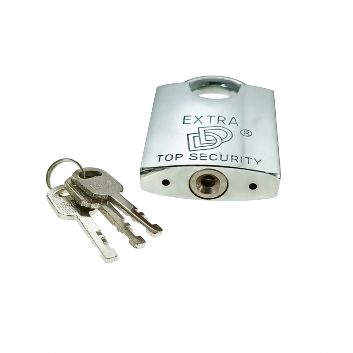 Lacat metalic DD60 Top Security, 60mm, cu protectie Anti Spargere, otel durificat, 3 chei, 440g, argintiu [2]