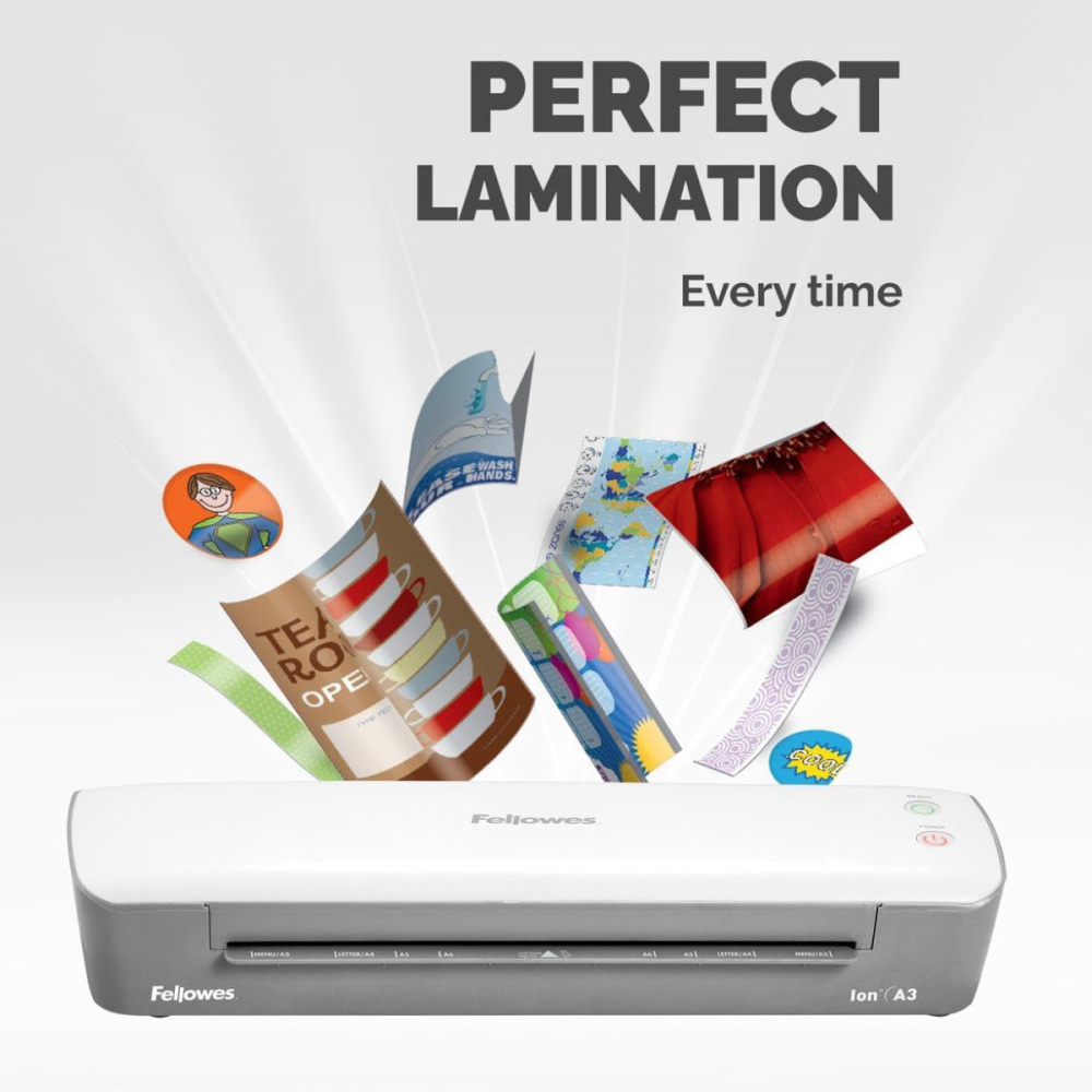 Laminator A3 Fellowes Ion cu functie de eliberare si kit folii inclus pentru documente, fotografii si proiecte creative [3]