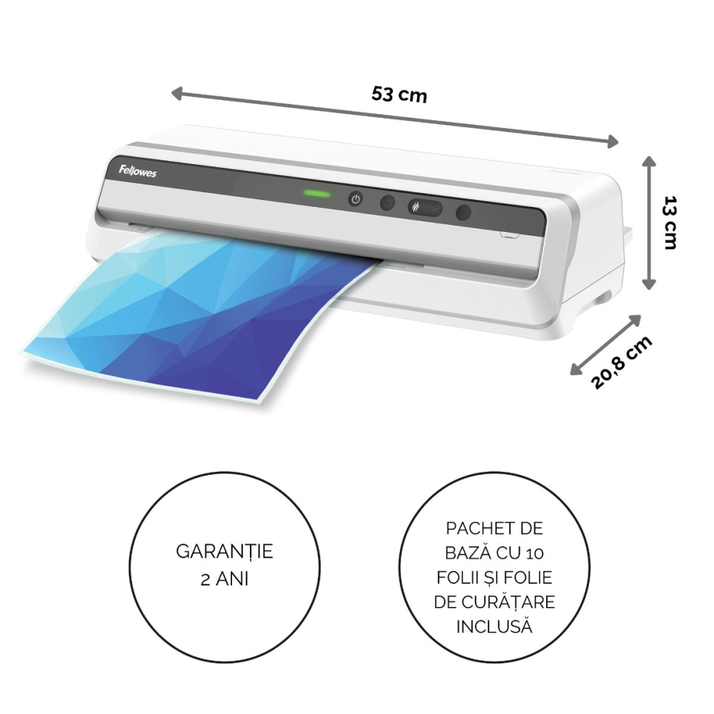 Laminator A3 Fellowes Jupiter LX 6 role cu InstaHeat, mod revers si Clean Alert pentru documente profesionale si laminare rapida [5]