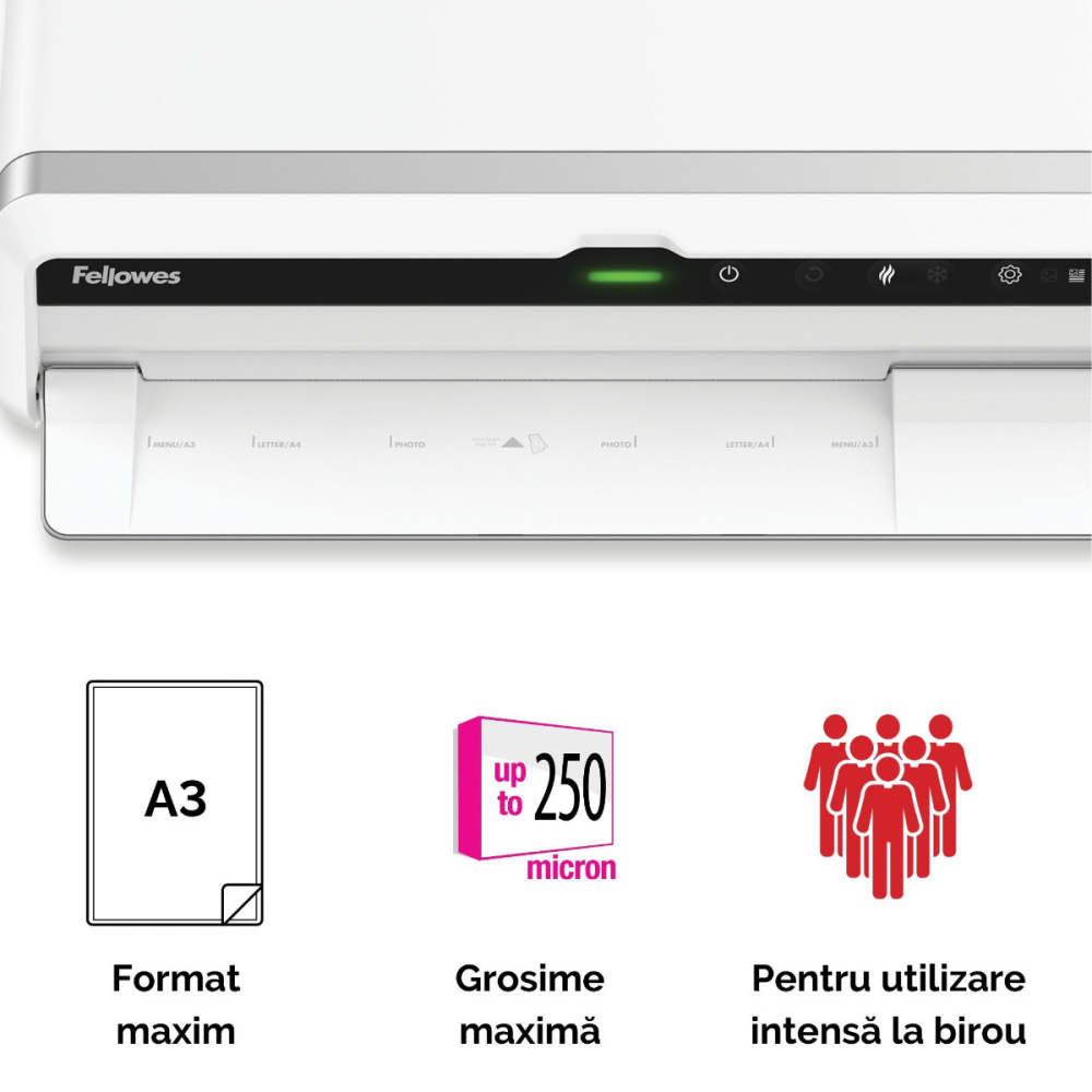 Laminator A3 Fellowes Venus LX 6 role cu InstaHeat, mod revers si Clean Alert pentru documente profesionale si laminare ultra-rapida [5]