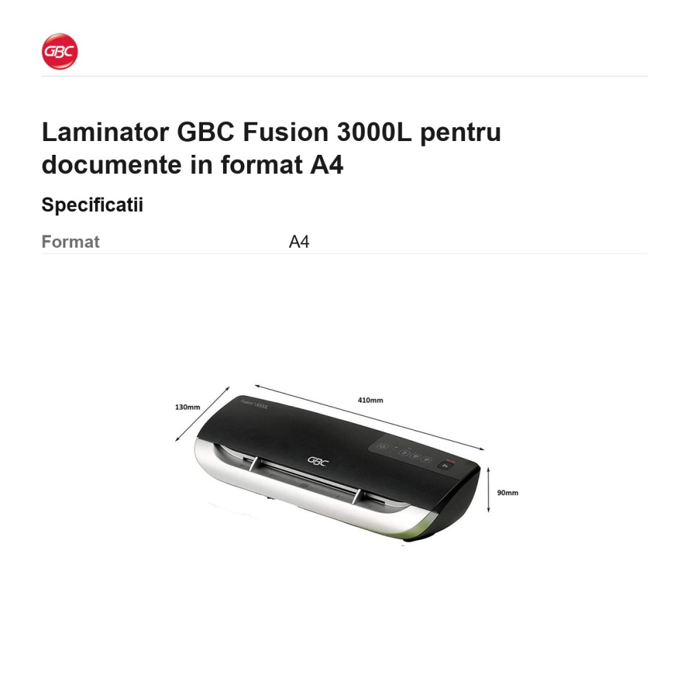 Laminator GBC Fusion 3000L pentru documente in format A4 [3]