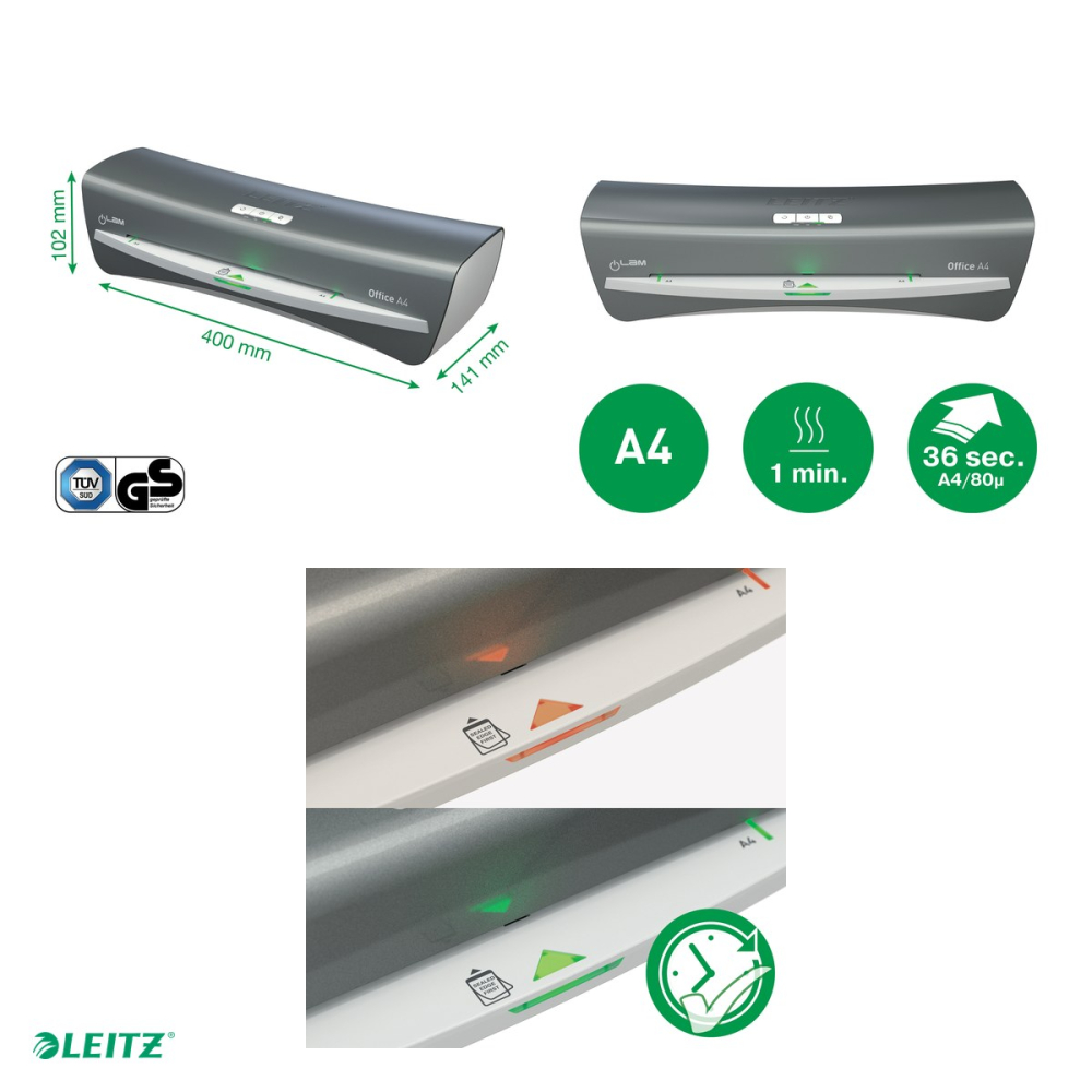 Laminator Leitz iLAM Office, A4, kit folii laminare inclus, gri [4]