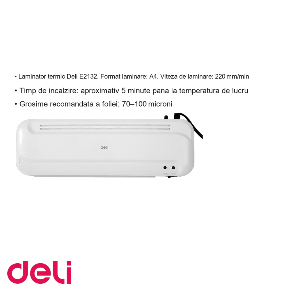 Laminator termic Deli E2132, format A4, 100 microni, pentru uz birou si scoala [3]