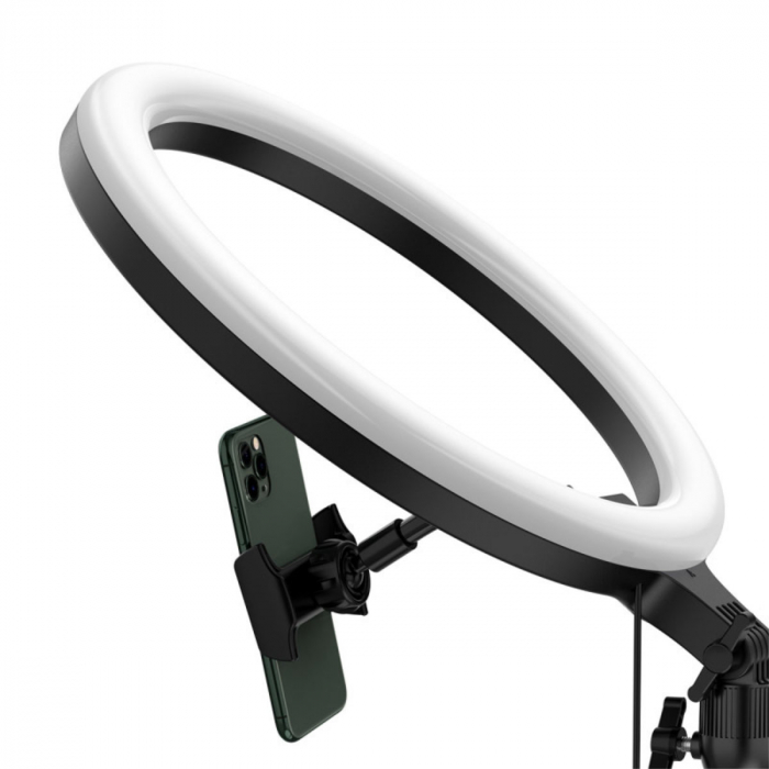 Lampa Led Circulara 12 inch, Baseus CRZB10-A01 cu Suport Smartphone si Stand Birou [5]