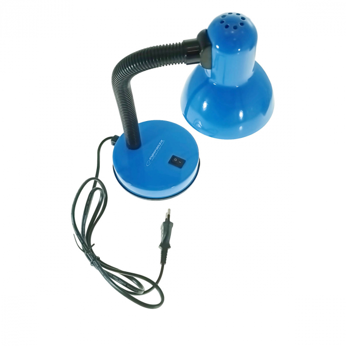 Lampa de birou cu brat flexibil, Esperanza Vega 94376, 31 cm inaltime, dulie E27, albastra [4]