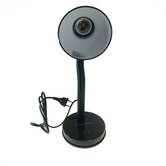 Lampa de birou cu brat flexibil, Esperanza Vega 94378, 31cm inaltime, dulie E27, neagra [3]