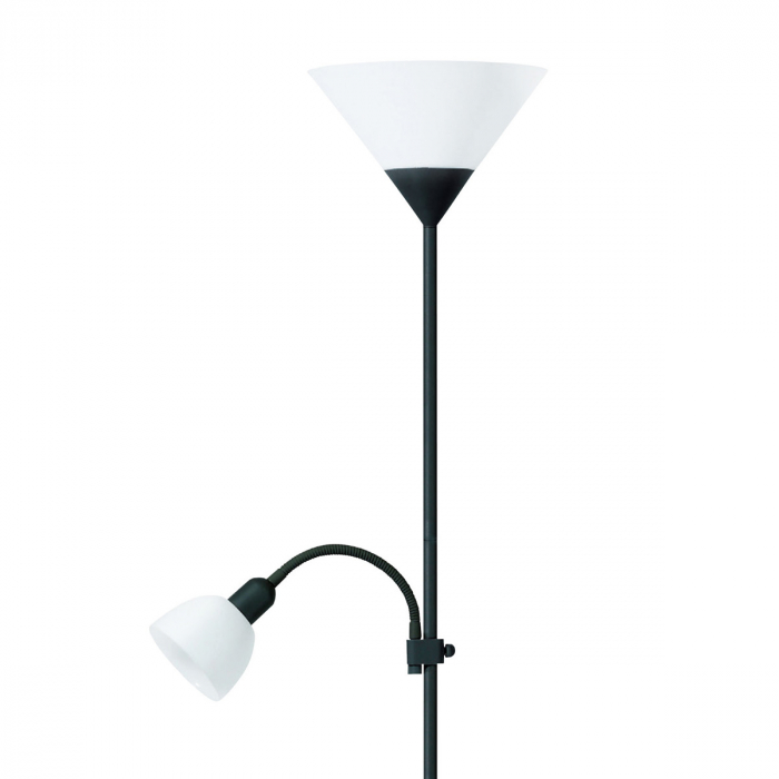 Lampa de podea Platinet PFLF066B, E27 si E14, 180cm, metal si plastic, neagra cu alb [2]