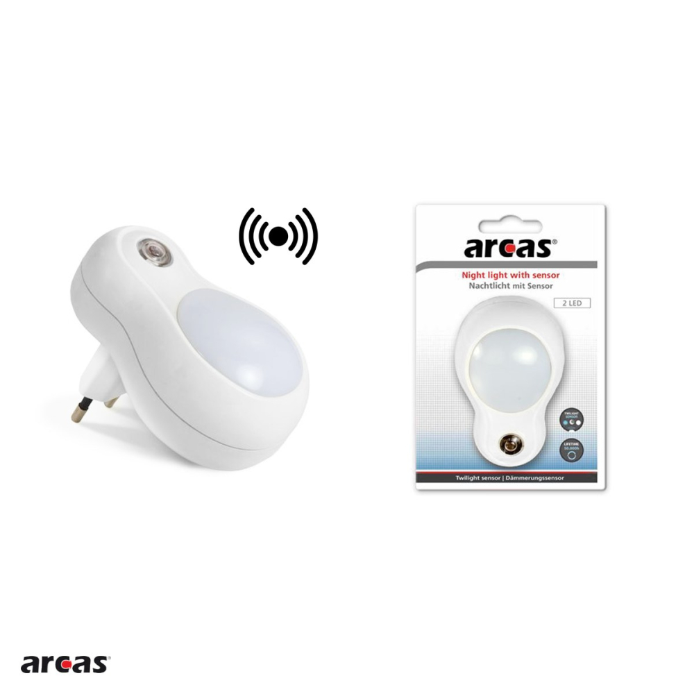 Lampa de veghe LED Arcas 30740011 cu senzor de lumina, 2 LED-uri, 6000 K lumina rece, 230 V [4]