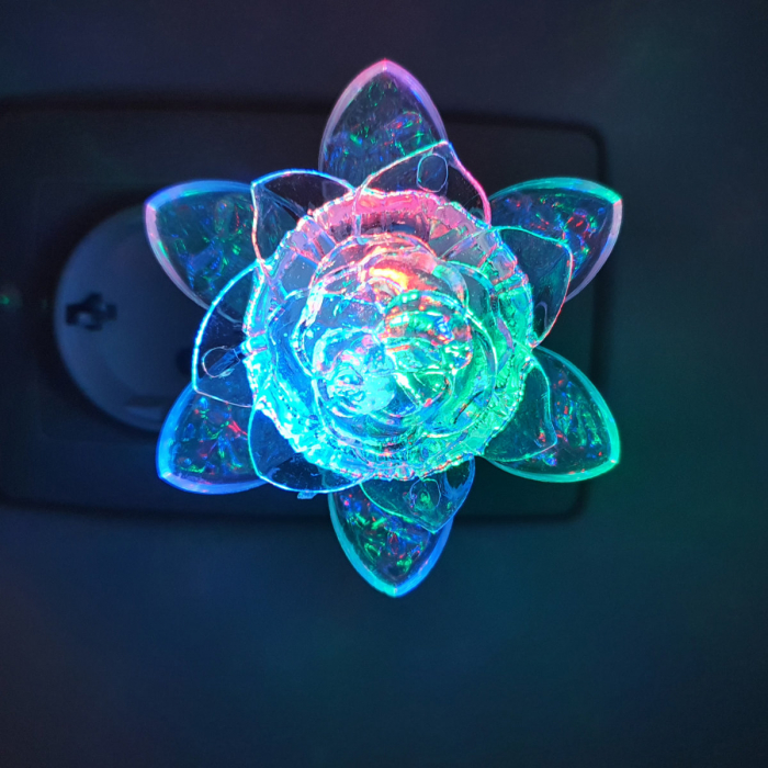 Lampa de veghe LED, design tip floare, cu intrerupator, FE-40466-FL, iluminare multicolora [2]
