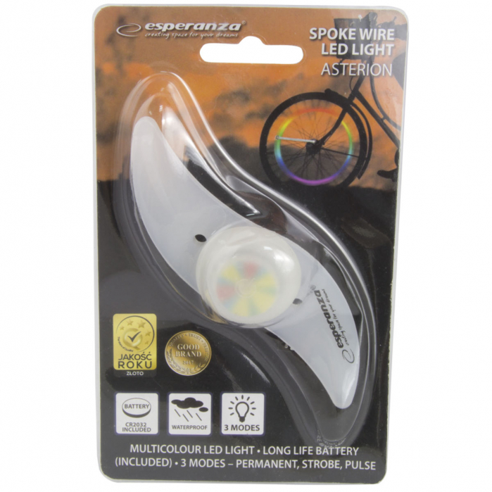 Lumina LED spite bicicleta, Esperanza, multicolor, 3 moduri iluminare, impermeabil [2]