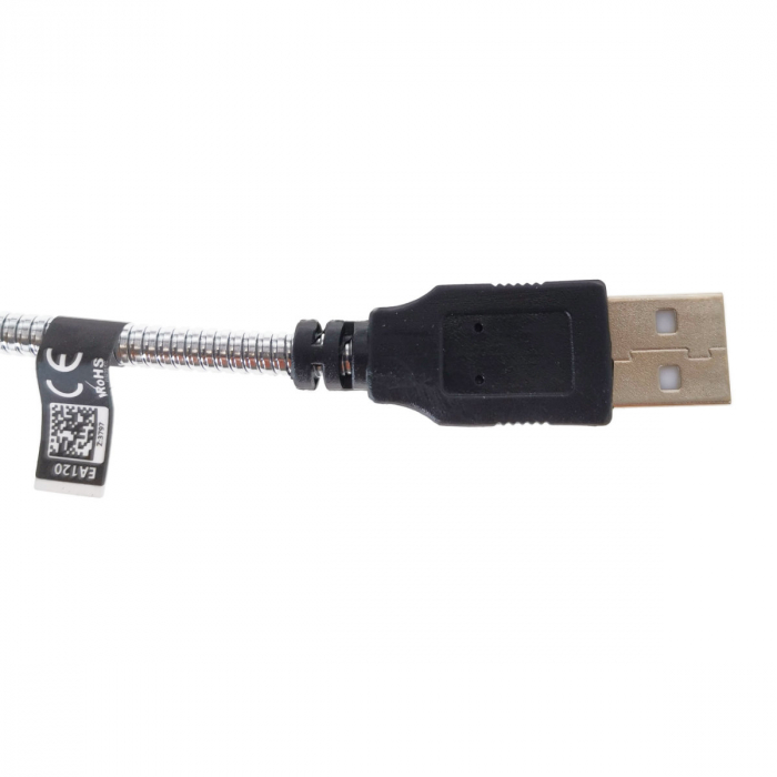 Lampa LED Esperanza EA120, brat flexibil 20 cm, conector USB Tip A, argintie cu negru [4]