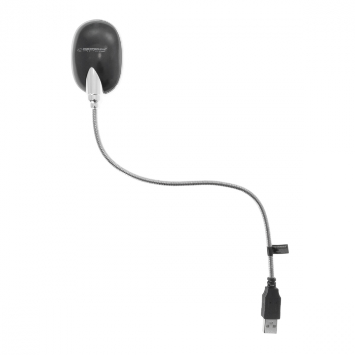 Lampa LED Esperanza EA120, brat flexibil 20 cm, conector USB Tip A, argintie cu negru [2]