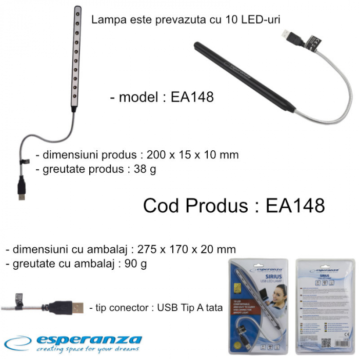 Lampa usb led - Esperanza [6]