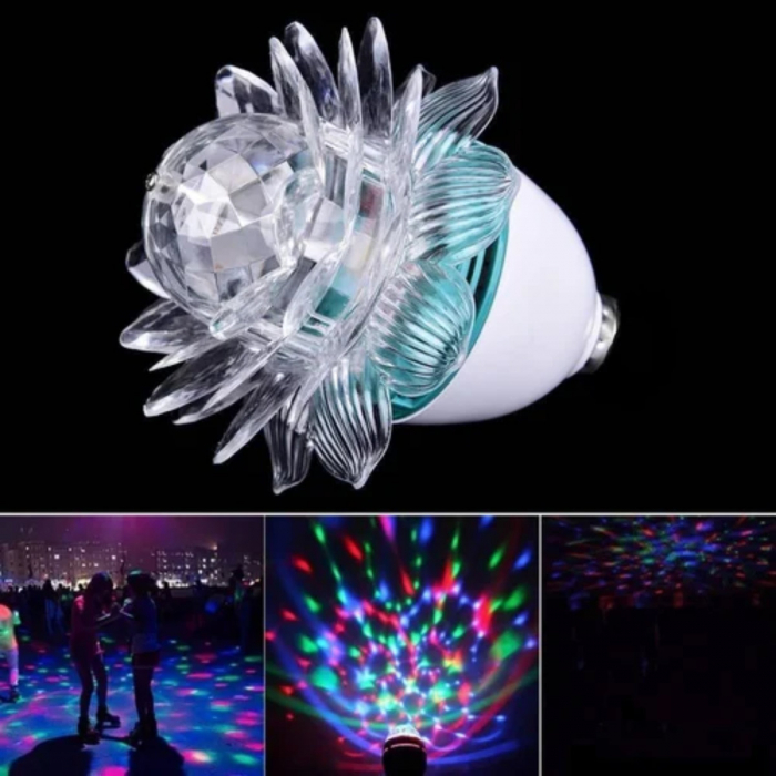 Lampa rotativa LED RGB 3W, Lotus, soclu E27, diametru 12cm [3]