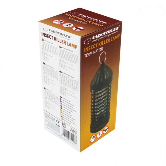 Lampa UV anti insecte 2W, tensiune grilaj 600 V, negru, Esperanza [4]